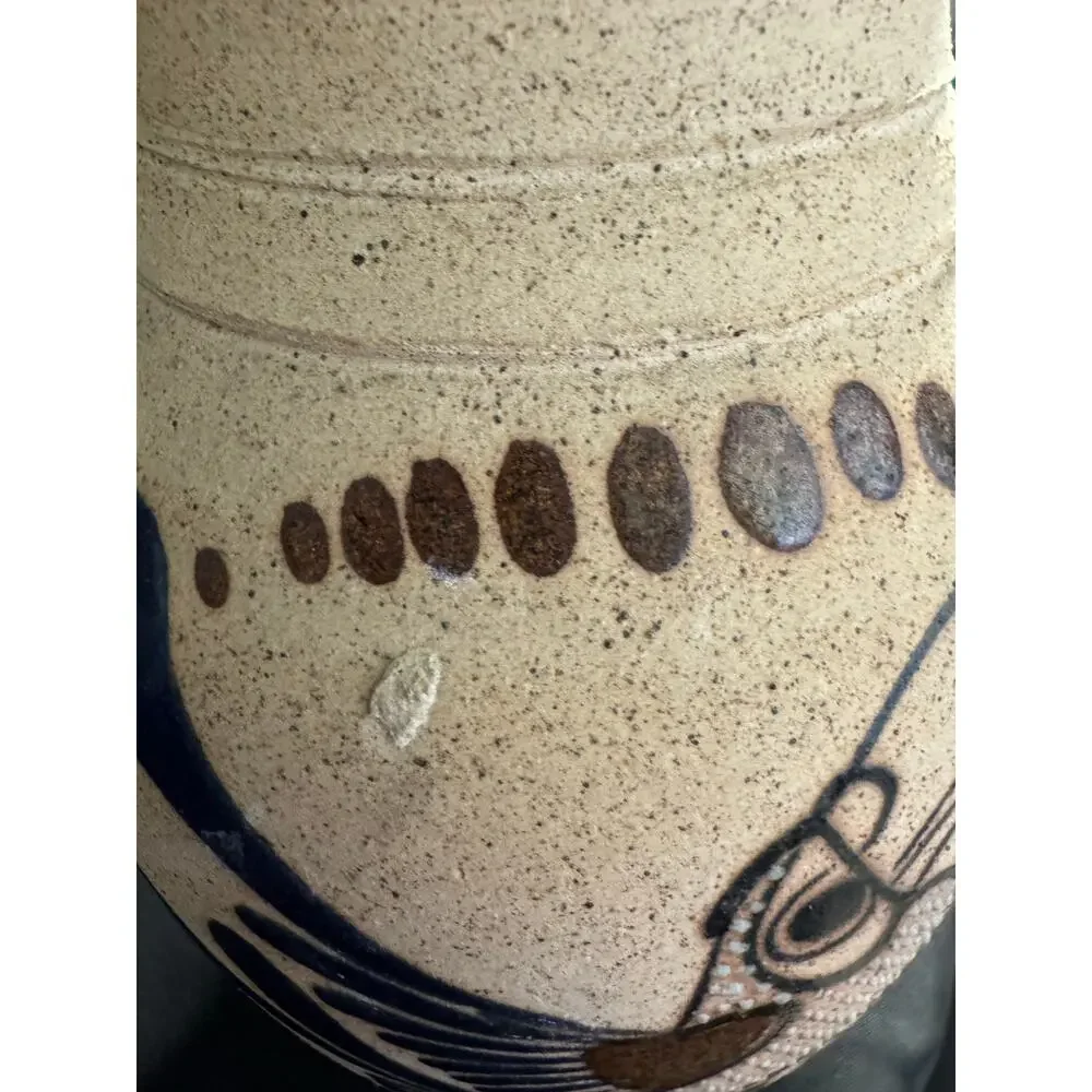 Vintage Tonala Hand Created Sandstone Pottery Bird Vase